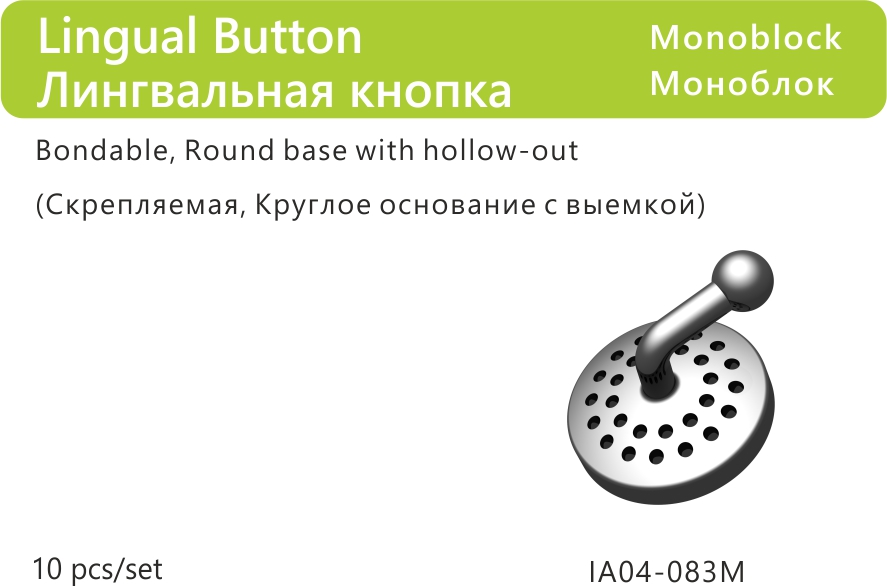 103 Lingual Button Monoblock Bondable Round base with hollow out