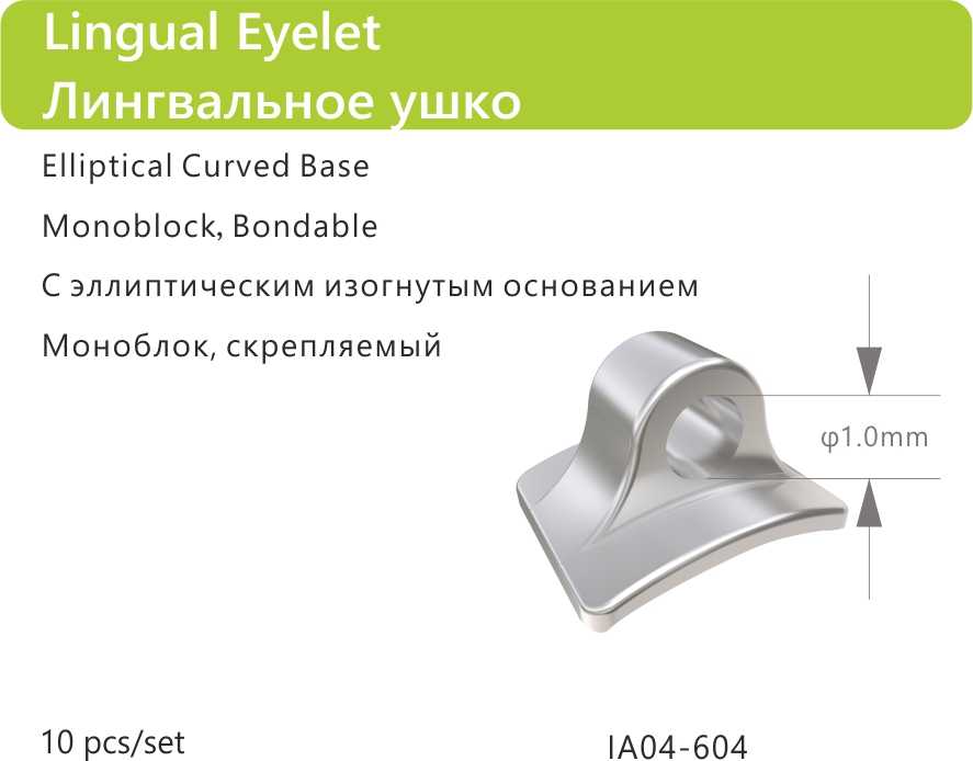 103 Lingual Eyelet Elliptical Curved Base