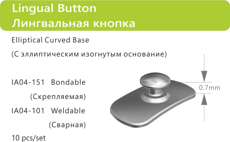 103 lingual Button Elliptical Curved Base